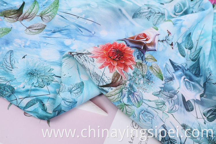 High quality woven custom colors dyed rayon digital printed satin fabric for sale